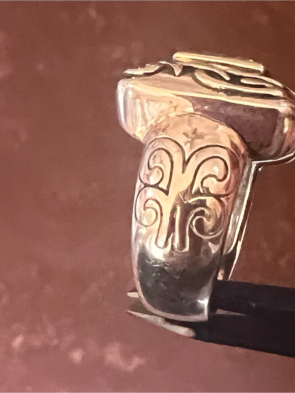 Silpada Silver Ring with Clear Square Stone and Filigree - Picture 15 of 16